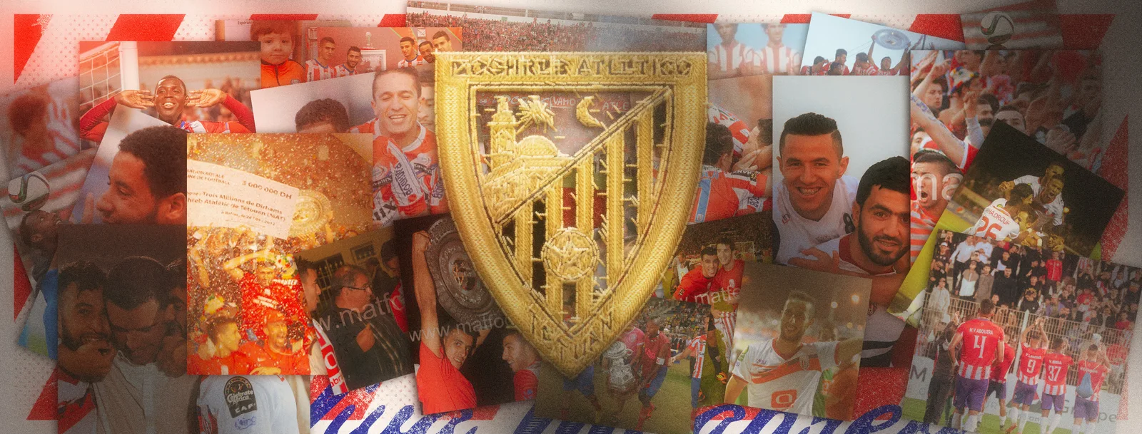 MAT memories and player collage around the club crest