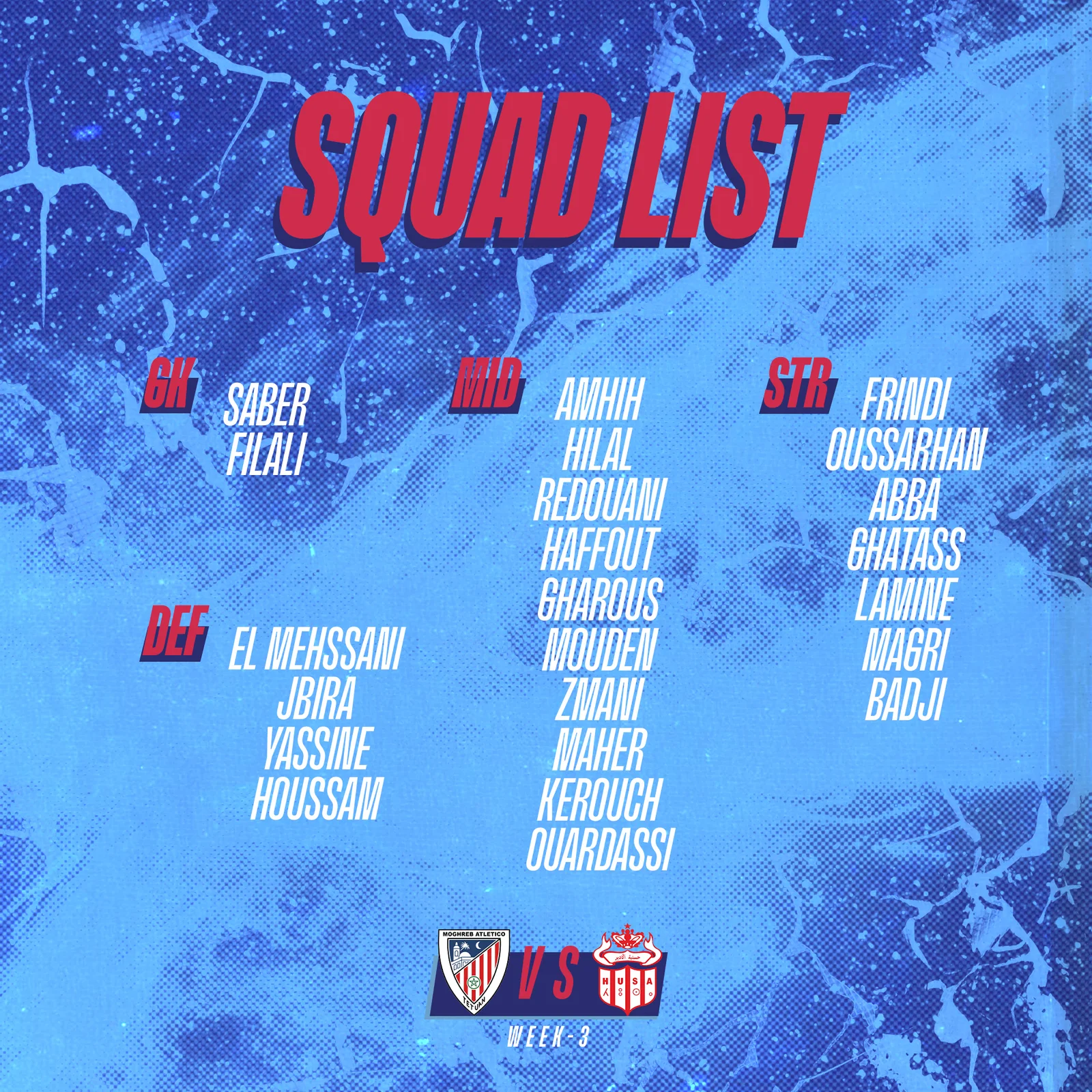 MAT — SQUAD LIST